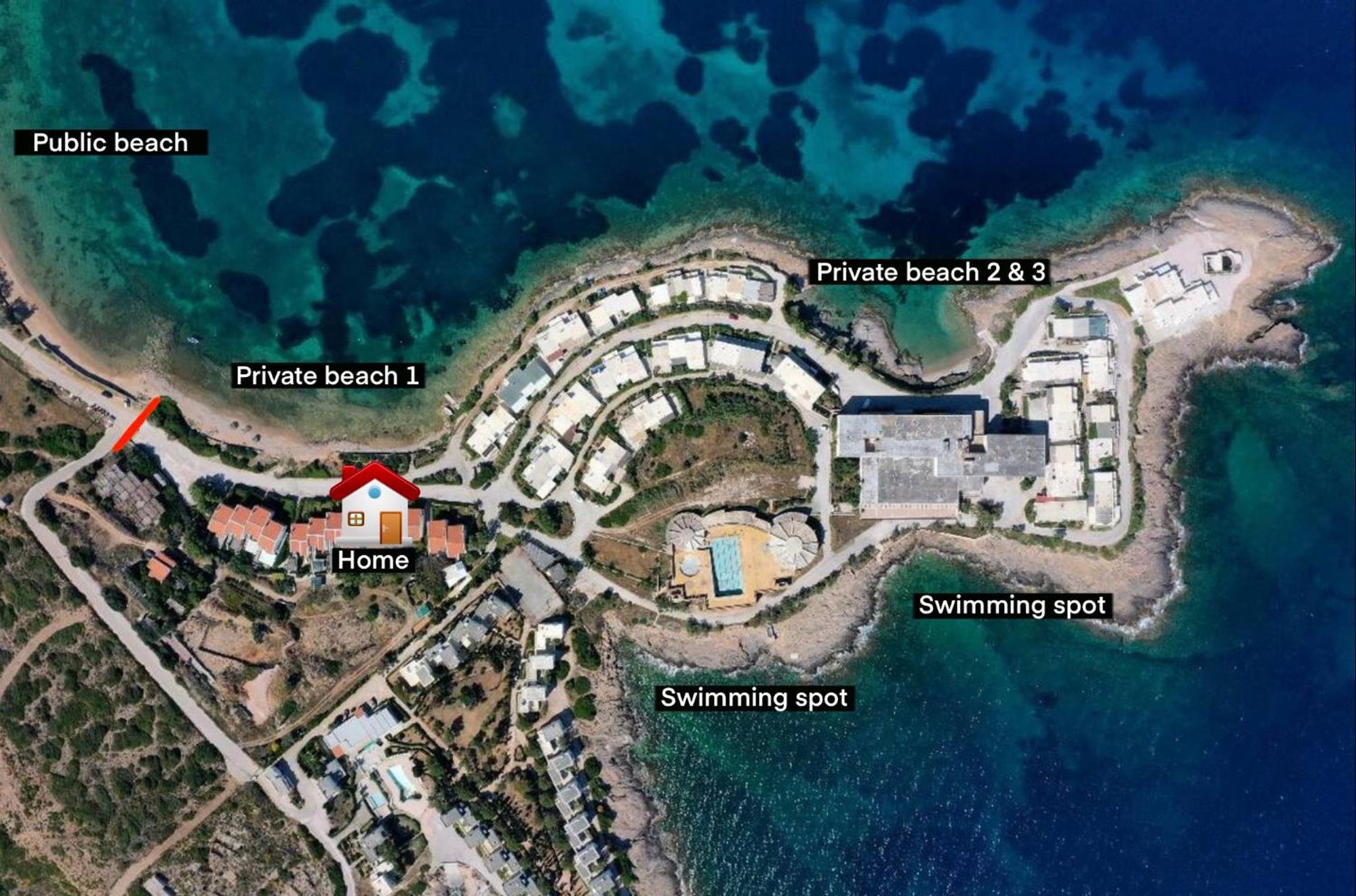 Sounio - Waterfront Luxury Spa Villa Pounta Zeza 170 Sqm On Private Beach Sounion Bagian luar foto
